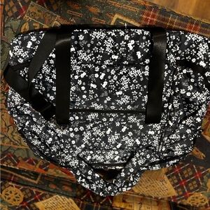 No Boundaries Black and White Floral Travel Bag